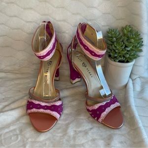 Pink The Kai Glitter Ankle Strap Sandals